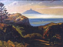 Вид на вулкан Тятя-яма&#44; 1977 г.&#44; к.м.&#44; 49х79